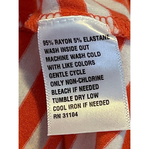 Crown and Ivy Top Womens Small Shirt Tank Blouse Orange White Striped Sleeveless - Picture 11 of 11